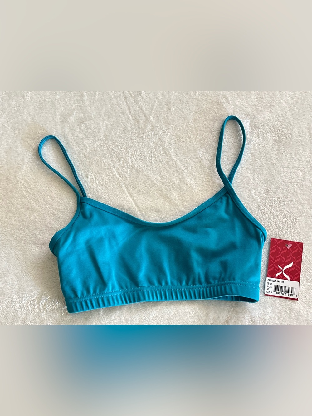 Capezio Dancewear Women's Teal Blue Camisole bra Top Size Medium NEW NWT